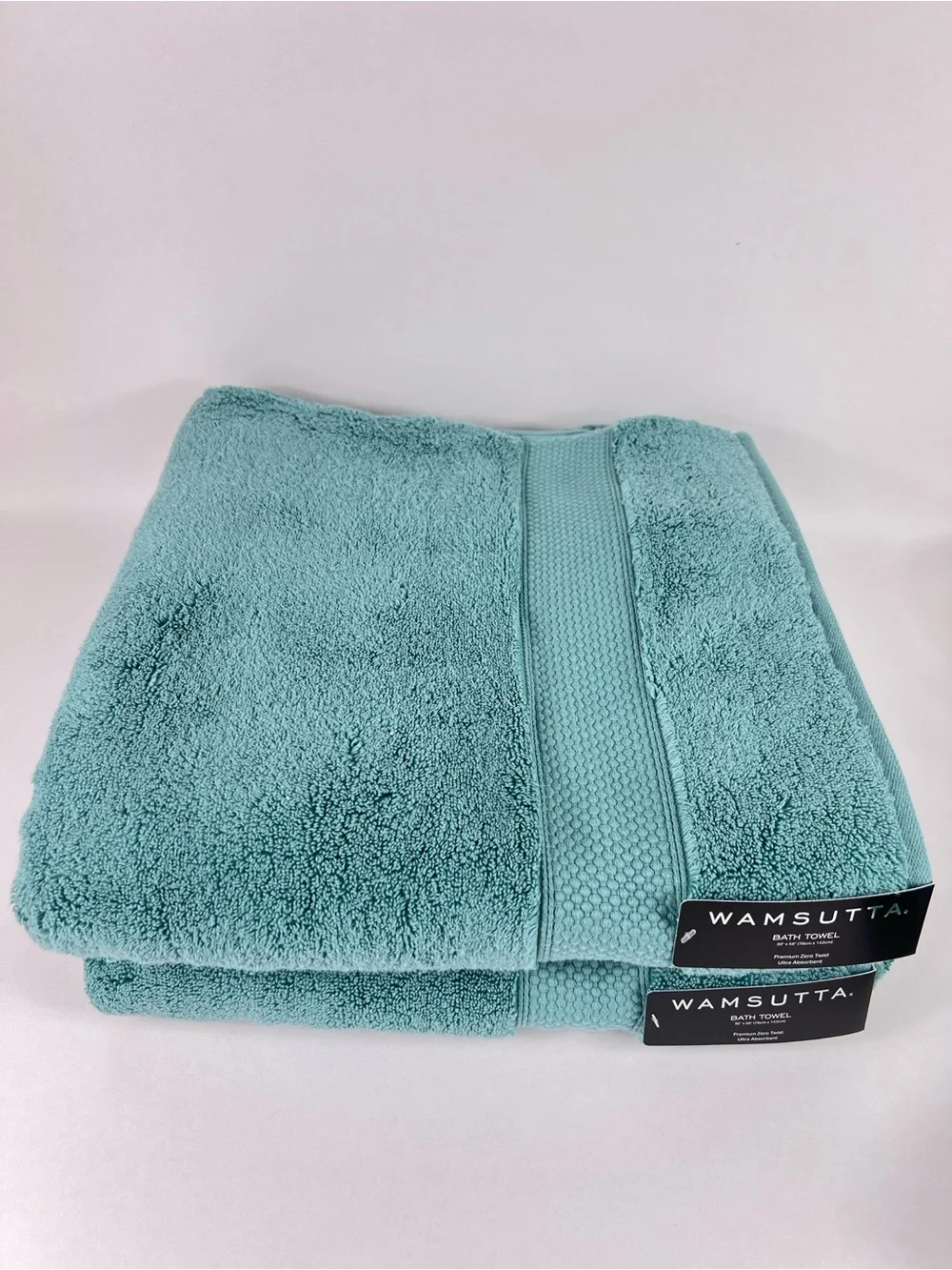 Wamsutta Bath Towel Set Teal Blue Premium Zero Twist Cotton Plush 8 Pc Set NEW